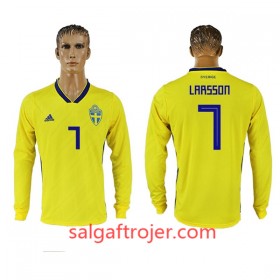 Sverige Fodboldtrøjer Larsson 7 Hjemmebanesæt VM 2018 Langærmet